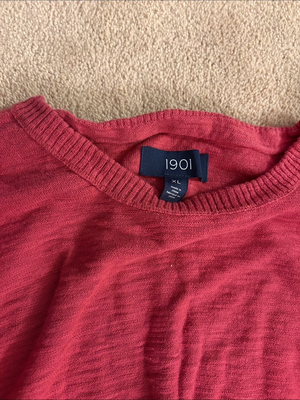 1901 Men’s Ruby Red Crewneck Sweater